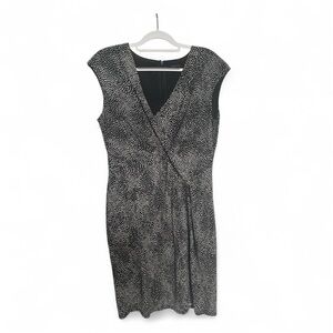 Ann Taylor Black and White Patterned‎ Midi Dress